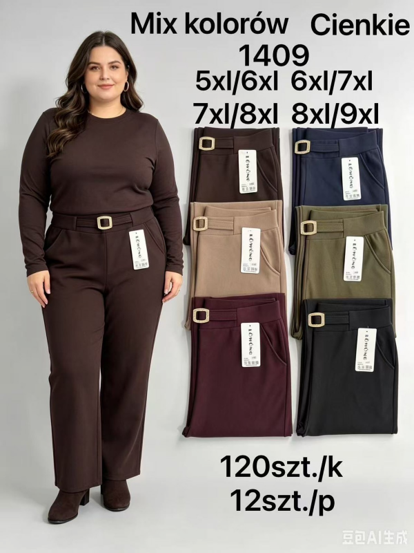 Spodnie damskie Roz 5XL-9XL, Mix Kolor Paczka 12 szt